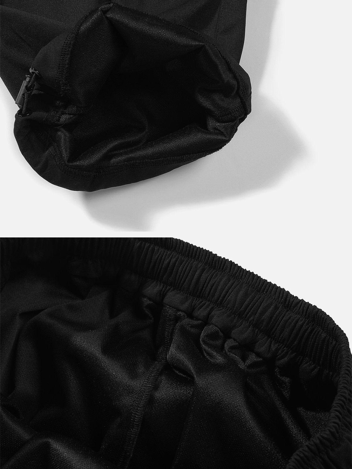 Solid Color Zip Up Pocket Cargo Pants