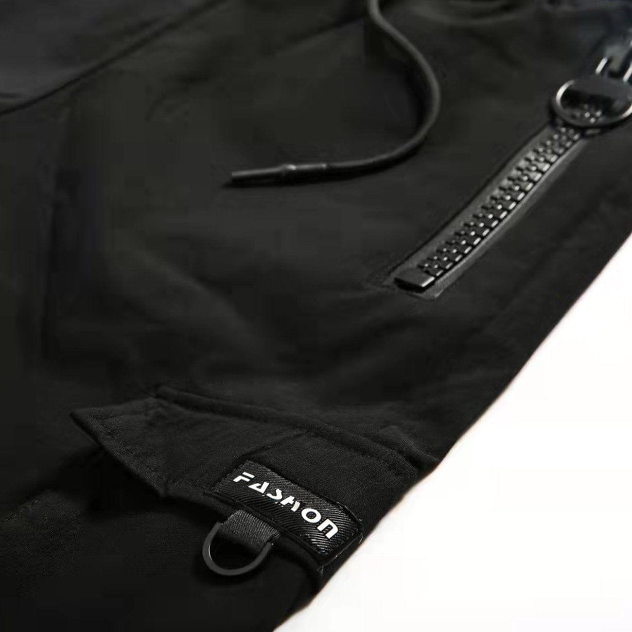 Multi Pockets Drawstring Zipper Pants