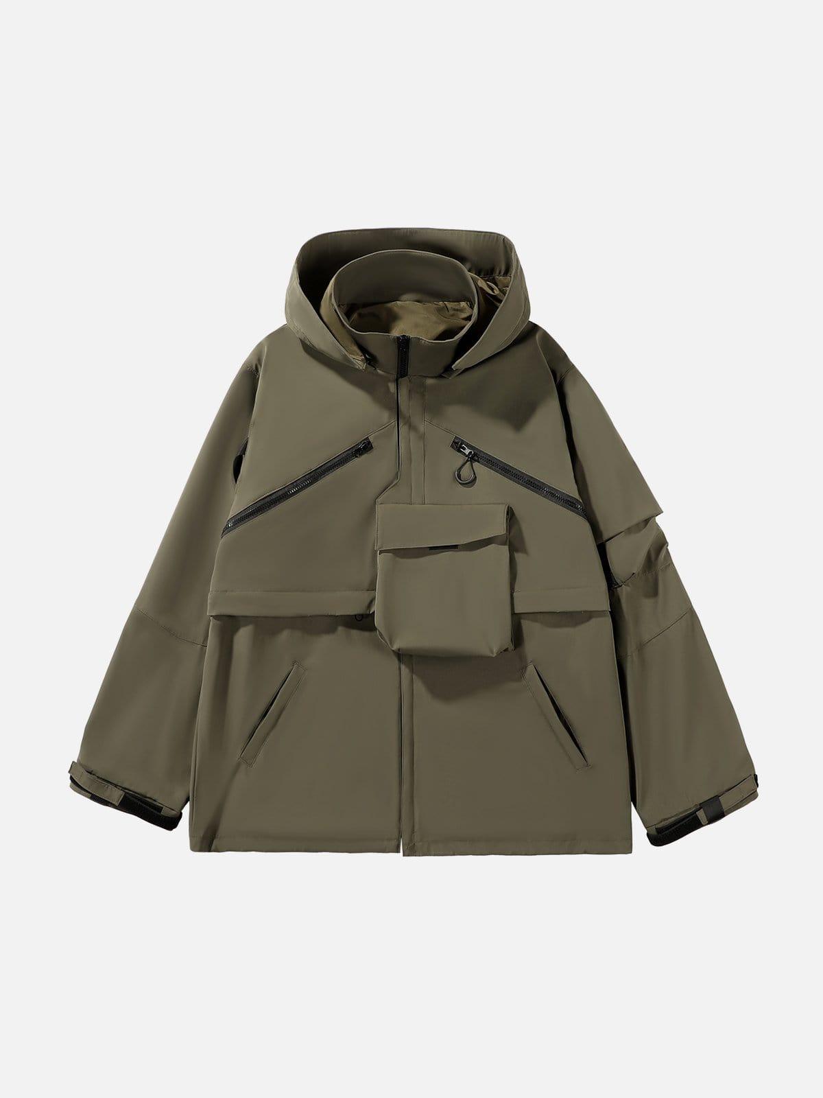 Detachable Patchwork Pocket Jacket