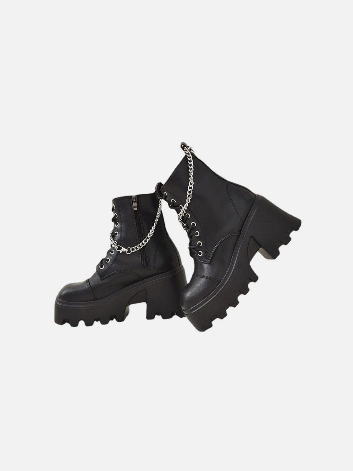 Zip Up Chain Platform Martin Boots