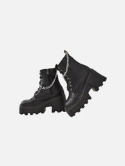 Zip Up Chain Platform Martin Boots