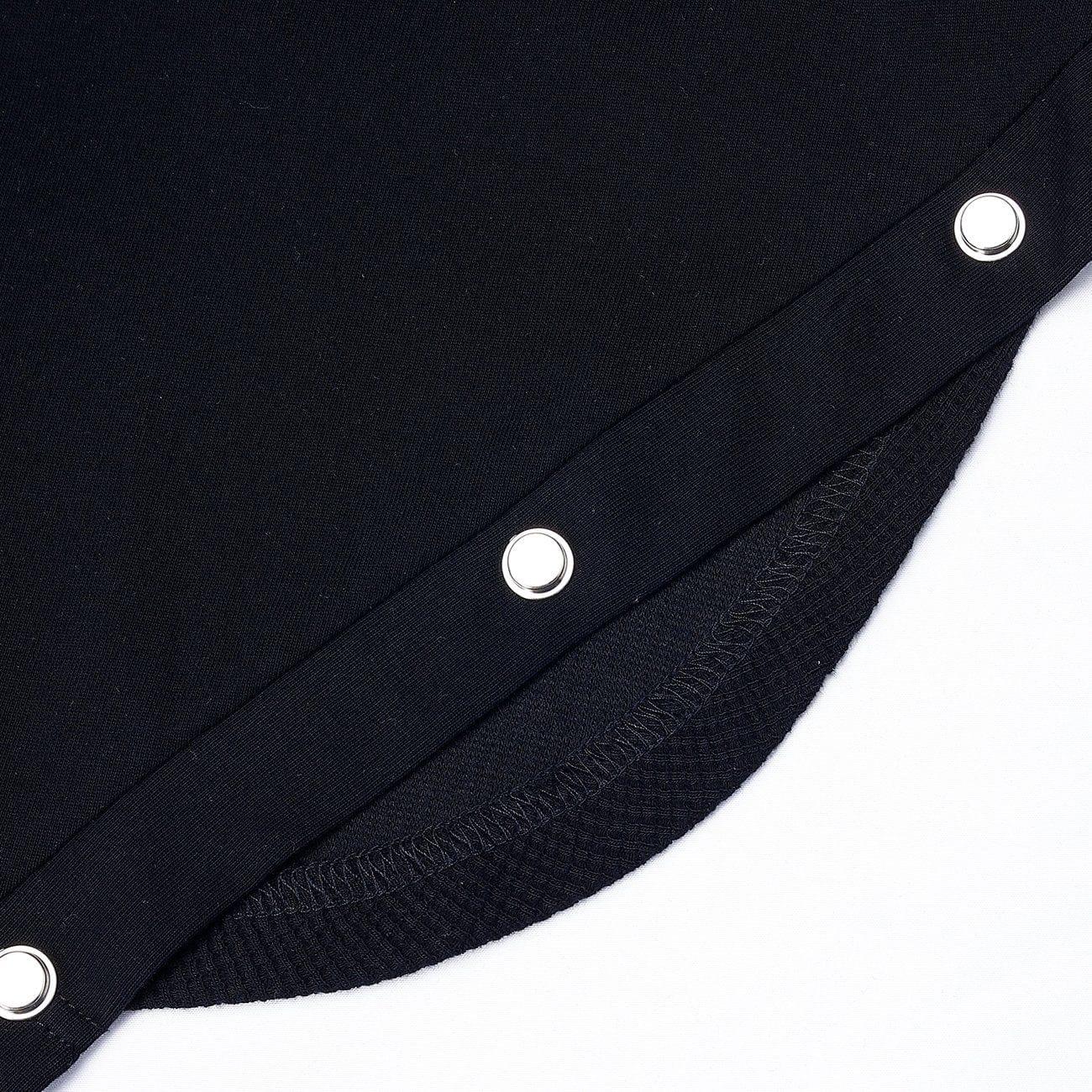 Irregular Zipper Buttons Tee