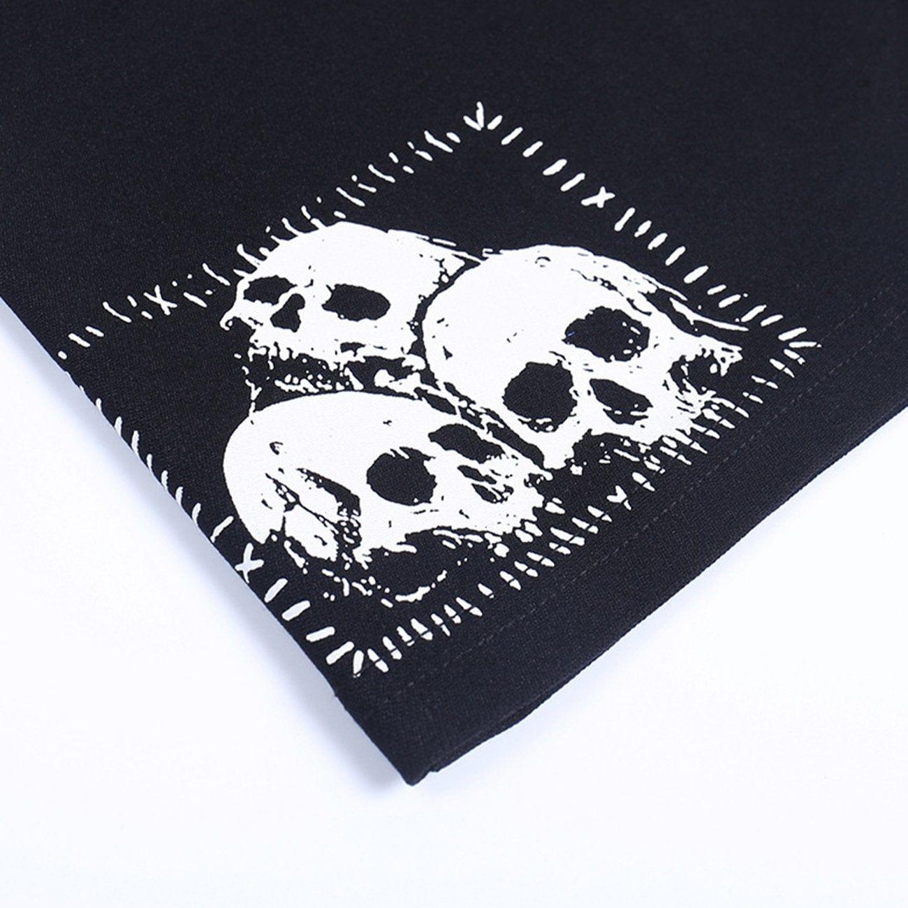 Dark Punk Skeleton Chain Skirt
