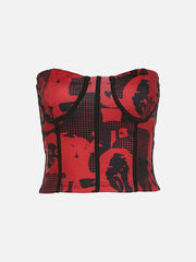 Slim Print Bandeau Vest