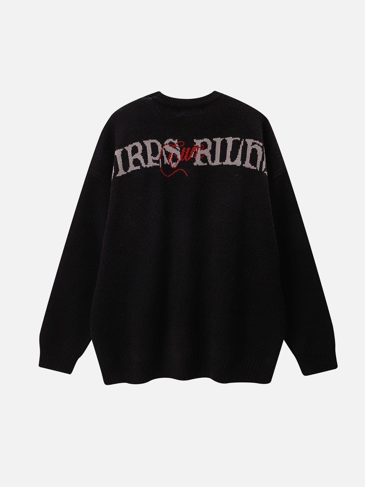 Arrow Penetrate Heart Knit Sweater