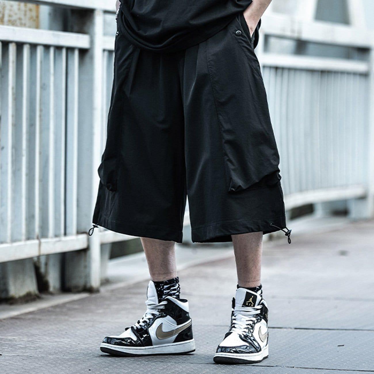 Function Belt Oversized Wide Leg Shorts