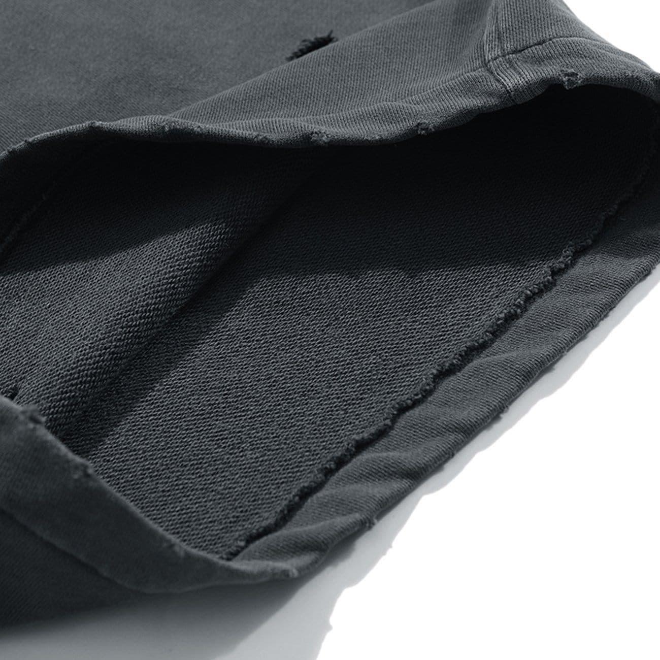 Ripped Hole Washed Shorts