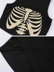 Skeleton Print Vest