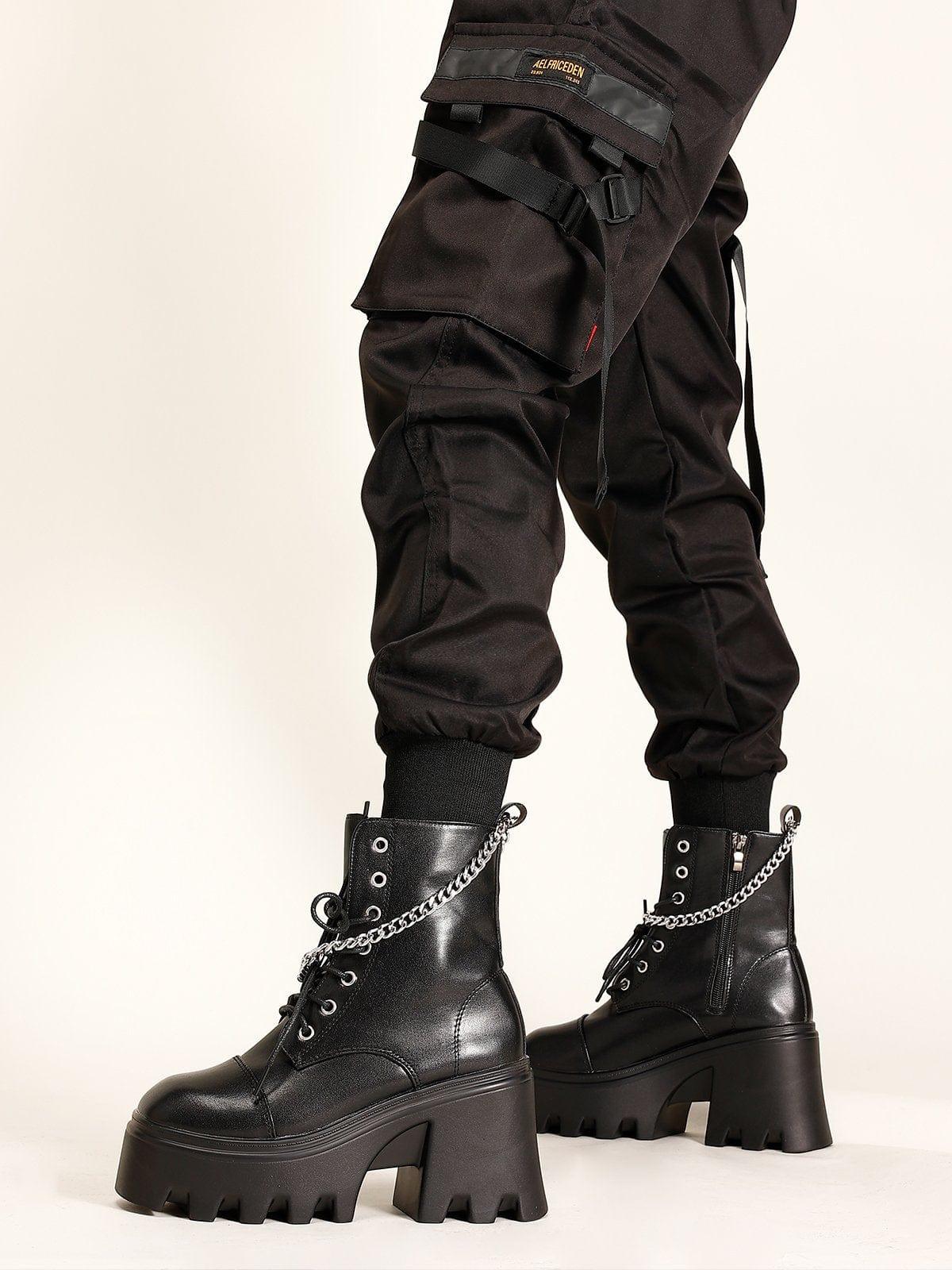 Zip Up Chain Platform Martin Boots