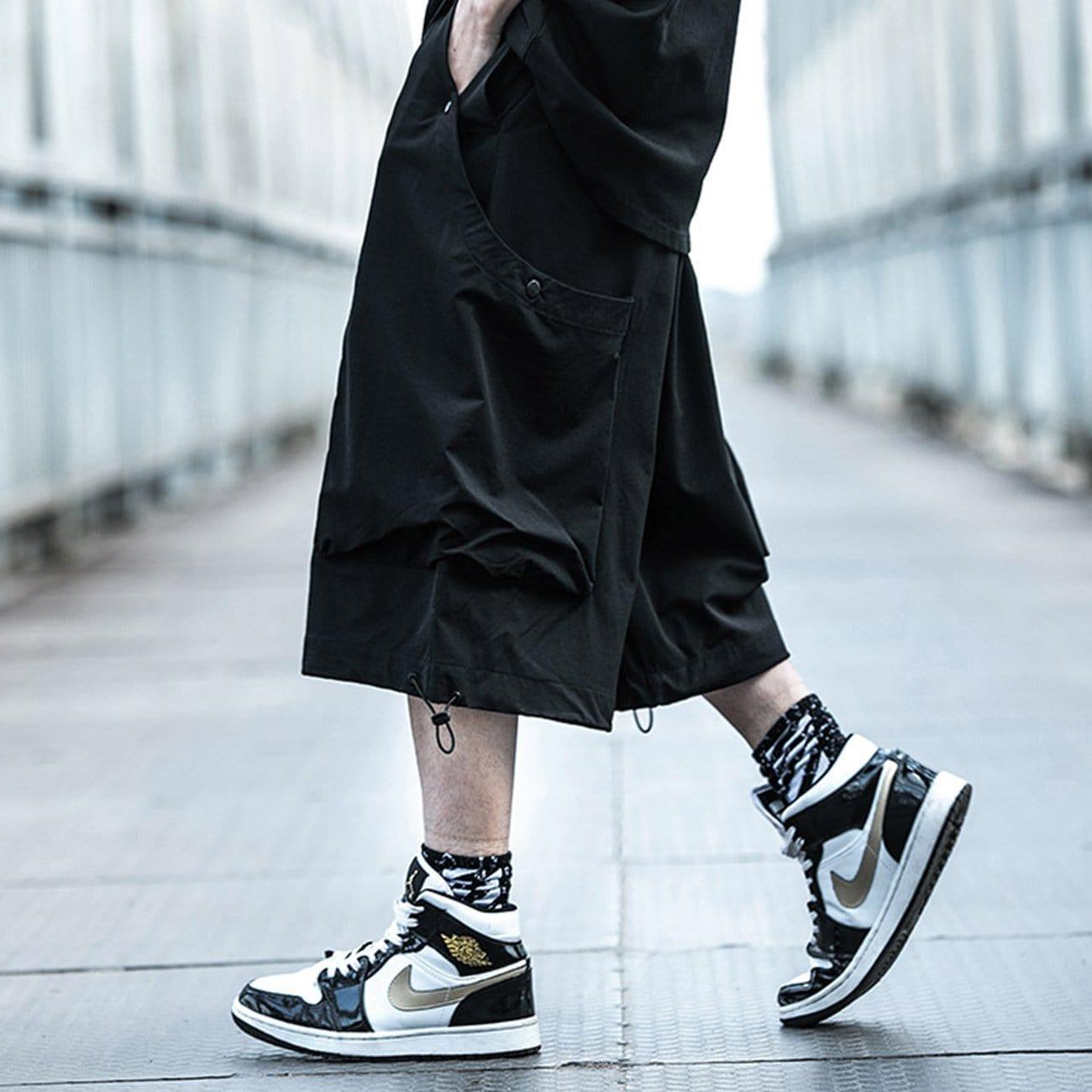 Function Belt Oversized Wide Leg Shorts