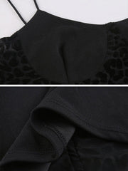 Leopard-print Mesh Patchwork Vest