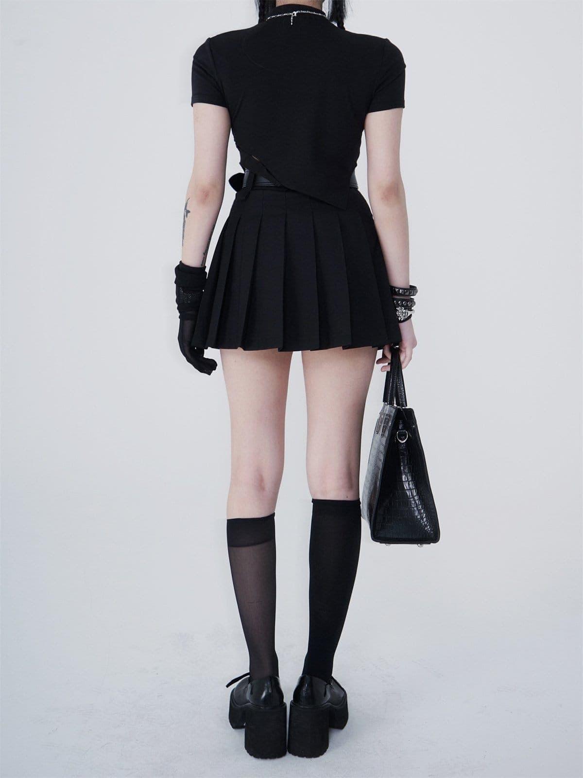 Irregular Hollow Short Sleeve Shirts