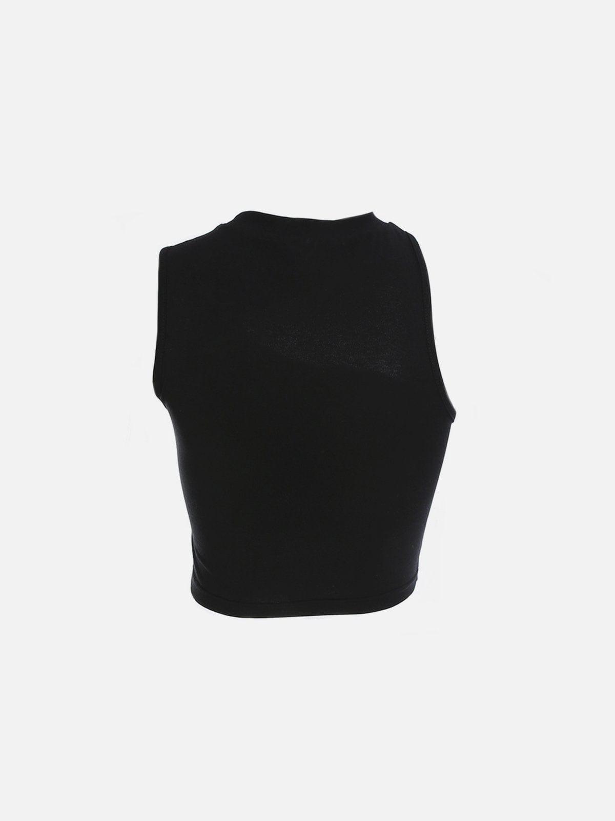 Off Shoulder Sleeveless Irregular Vest