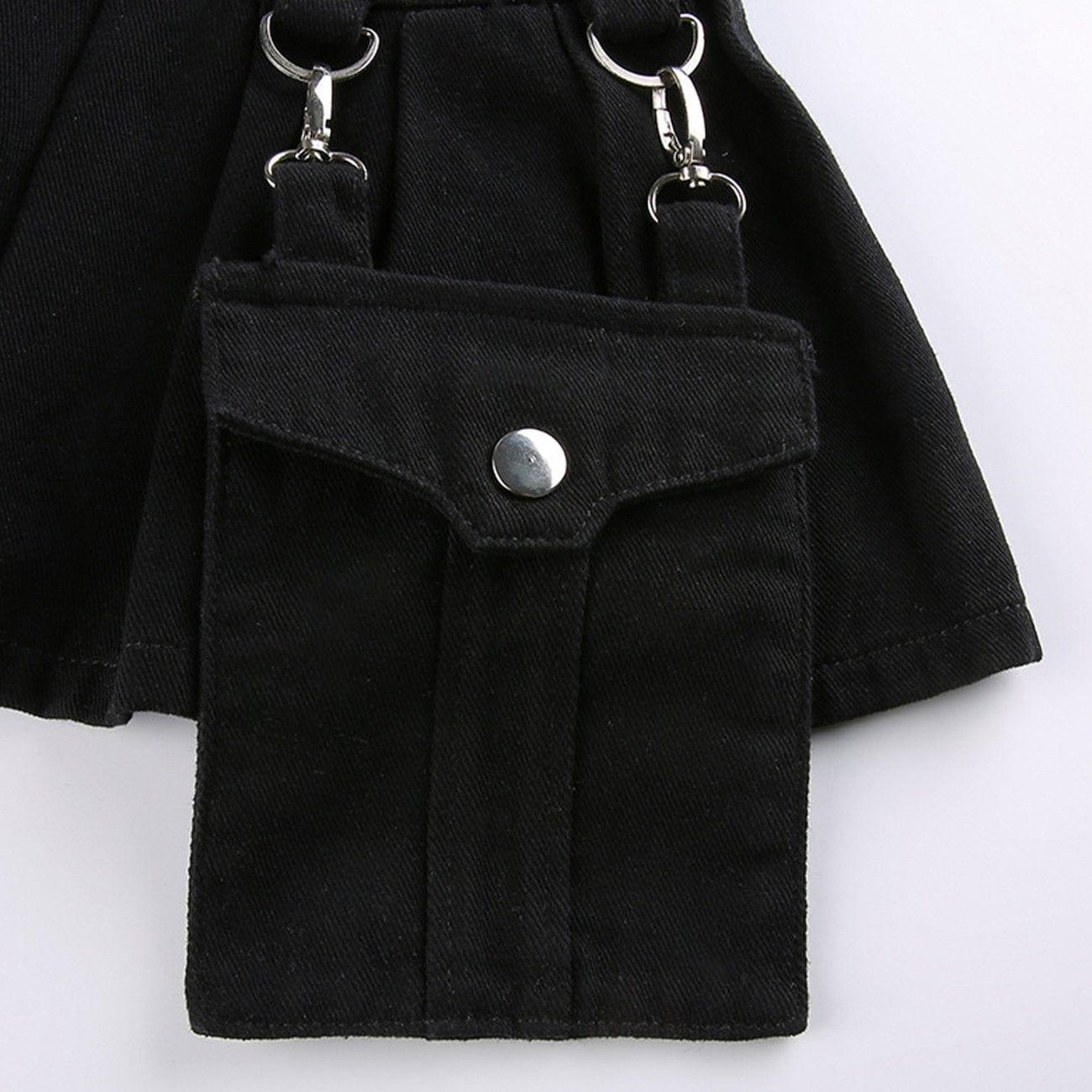 Dark Irregular Detachable Rivets Pants