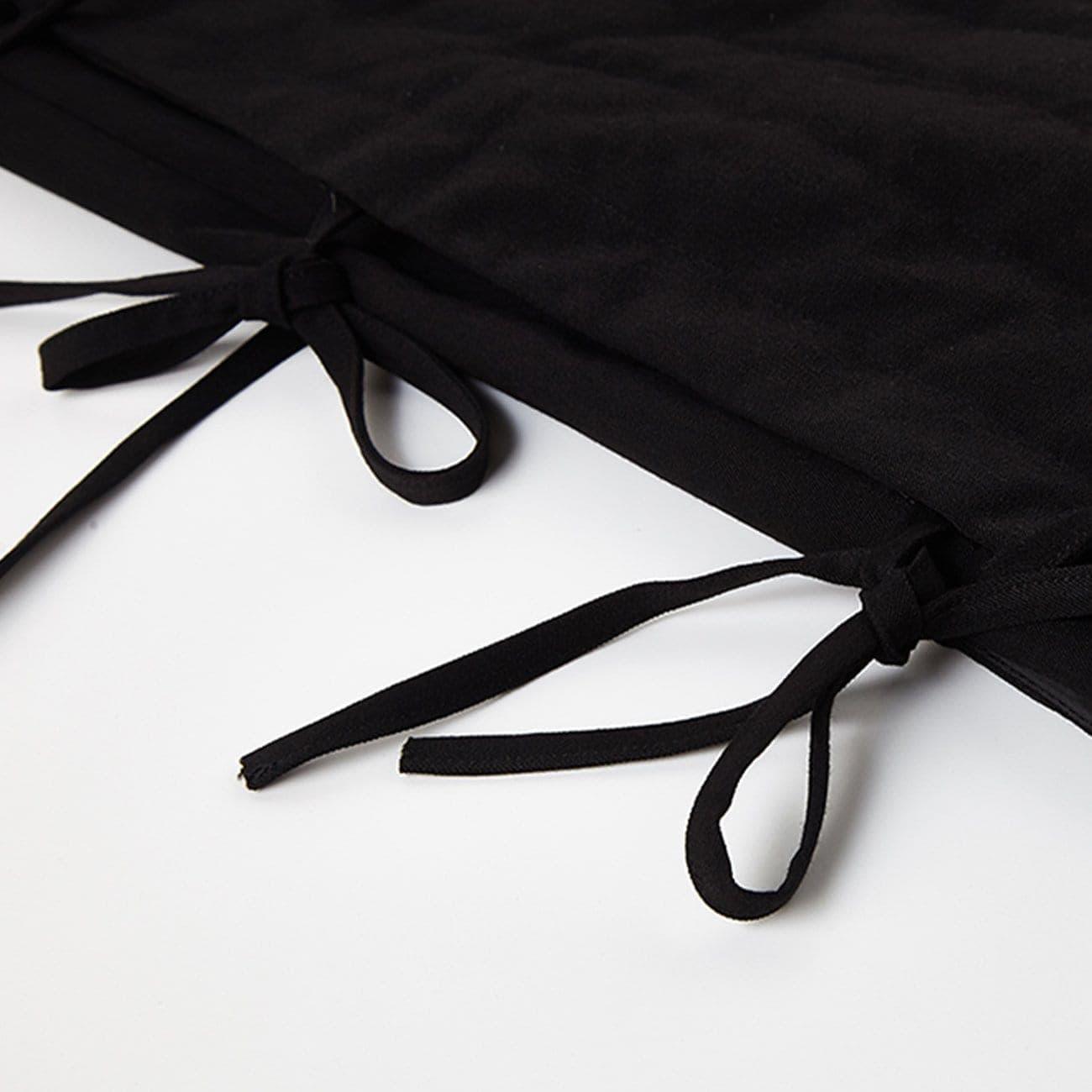 Dark Fake Two Bandage Oversized Thick Ankle-length Pants
