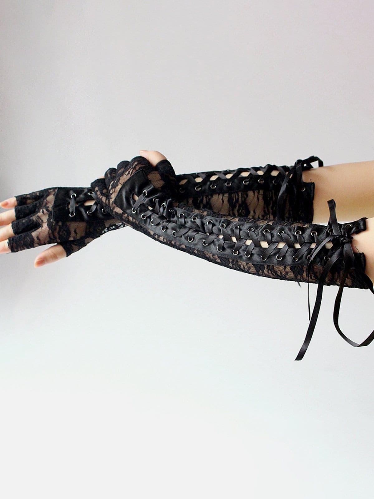 Lace Straps Long Gloves