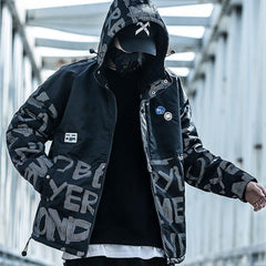 Patchwork Print Mesh Winter Down Coat