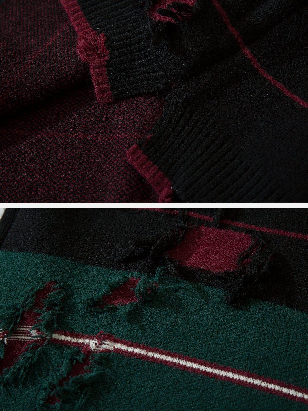 Stripe Hole Sweater