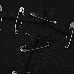 Cross Hollow Out Pins Short Sleeve T Shirt