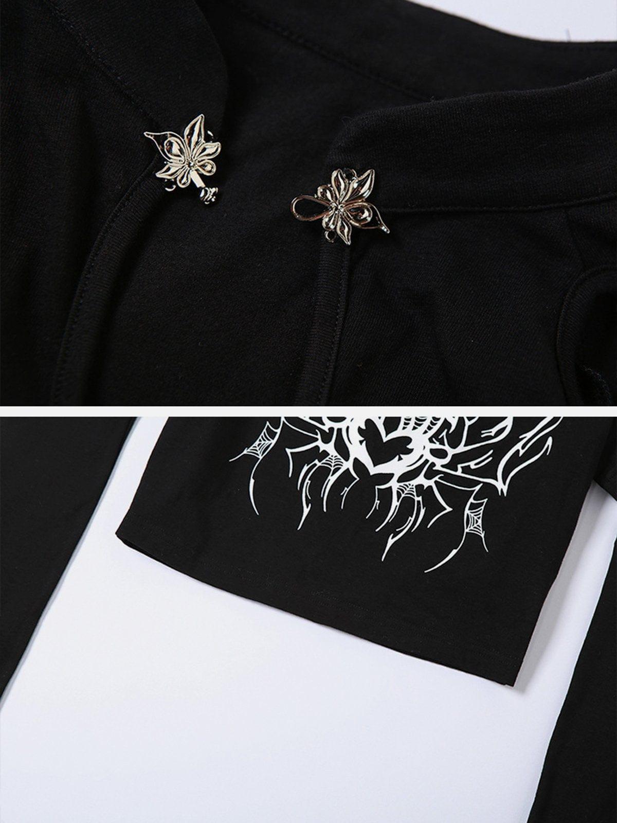 Spider Heart Hollow Long Sleeve T Shirts