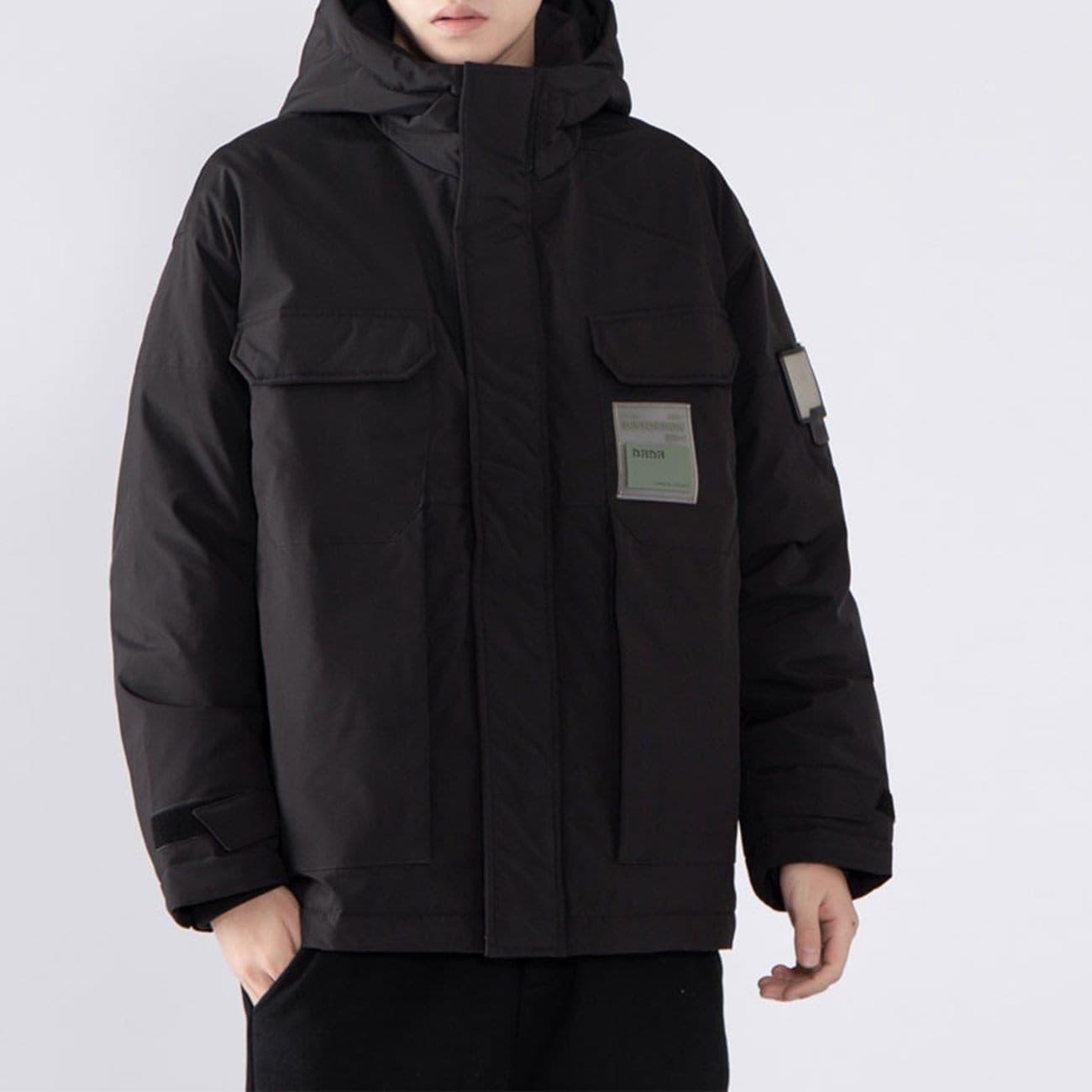 Function Labeling Hooded Winter Down Coat