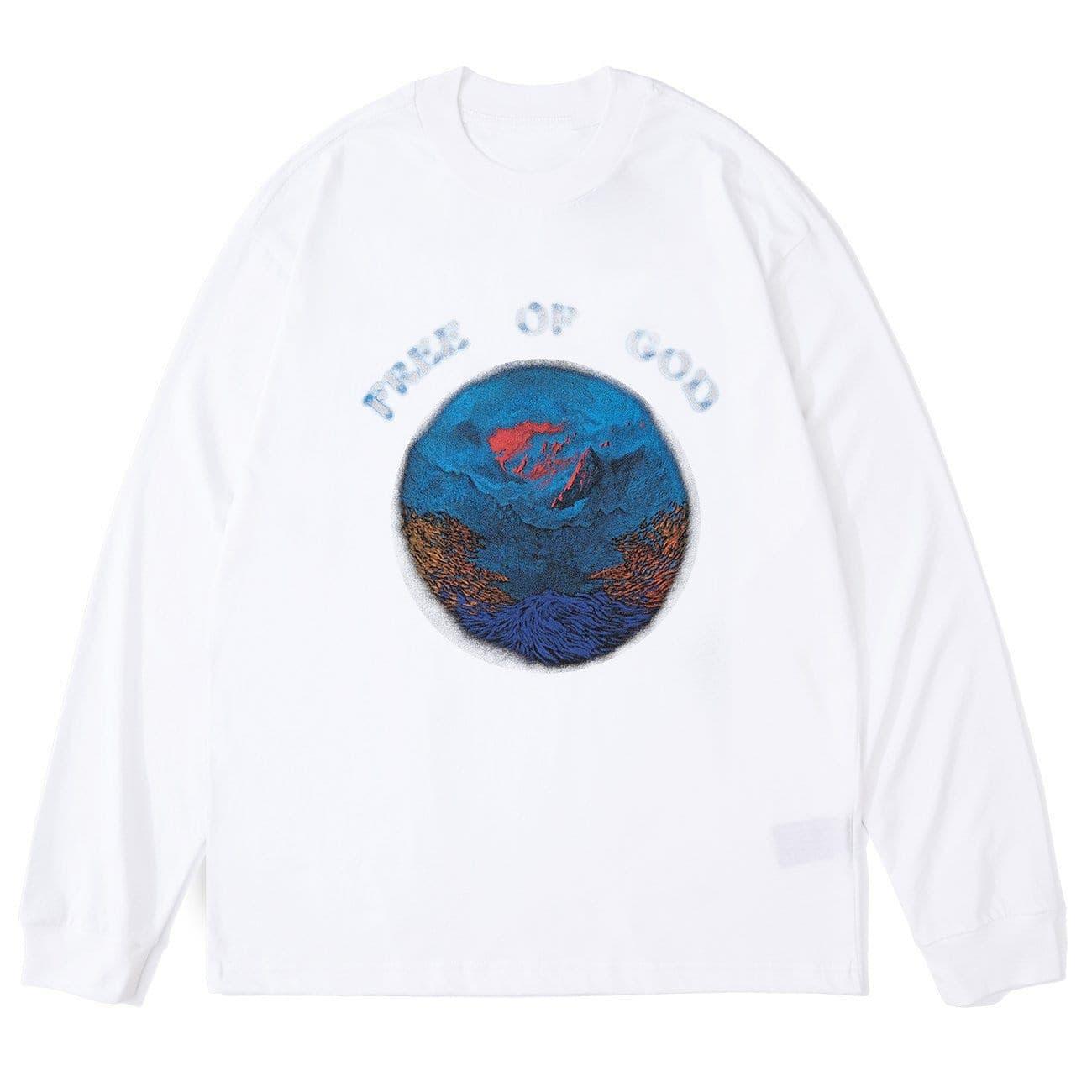 Dark Vintage Earth Theme Print Oversized Sweatshirt