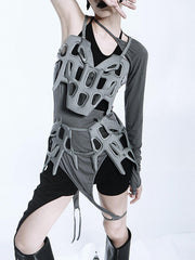 Cyberpunk Hollow Vest Suit