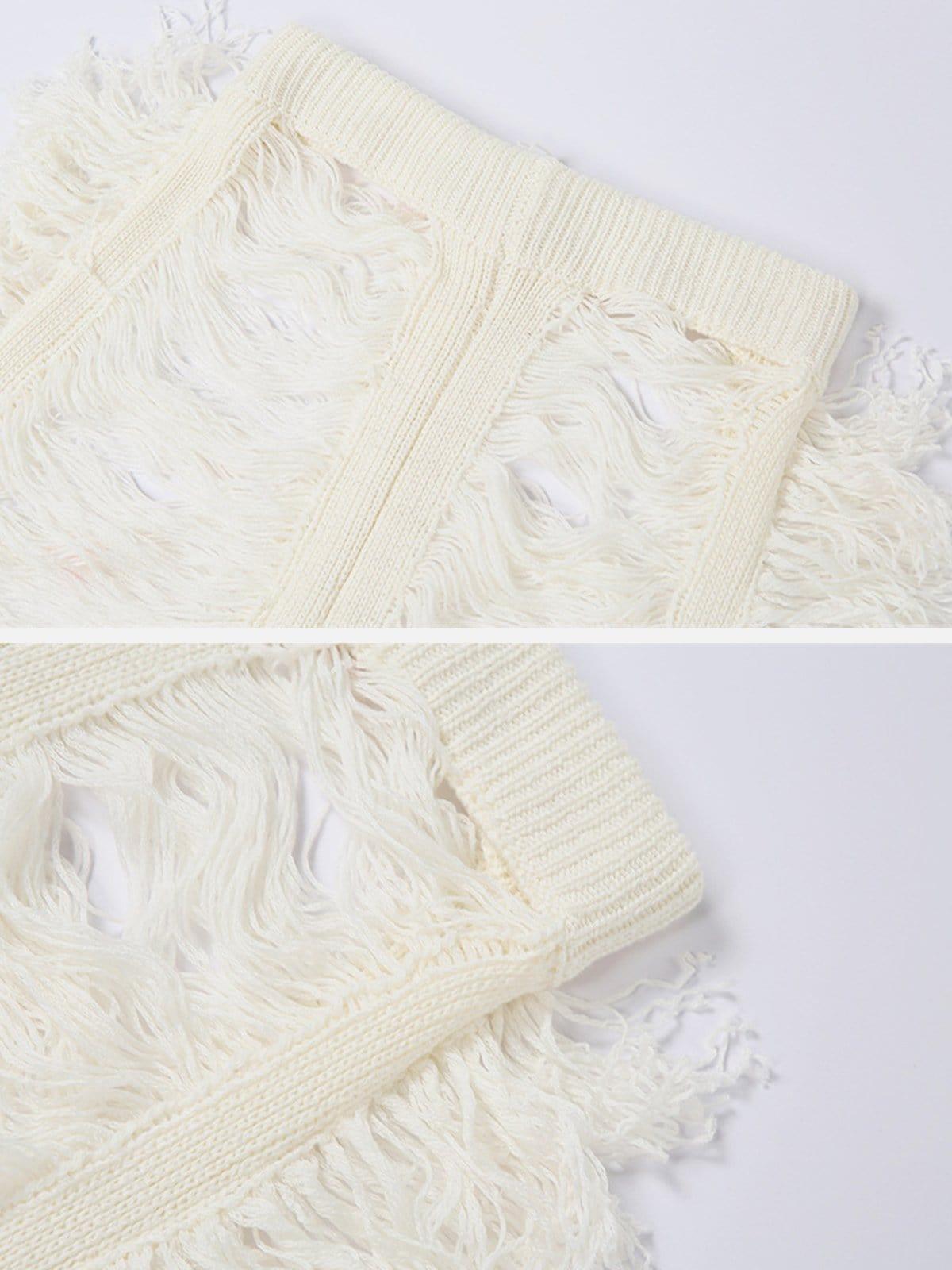 Hollow Hole Tassel Pants