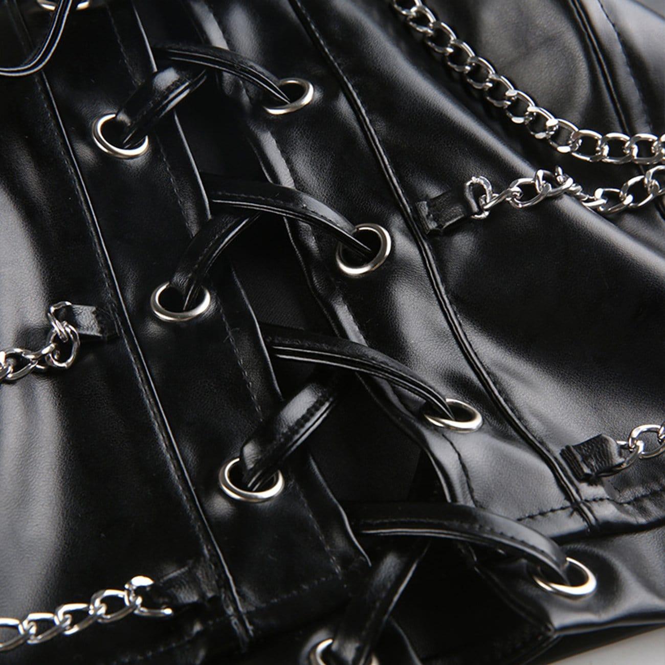 Gothic Chain Straps Hollowout Vest