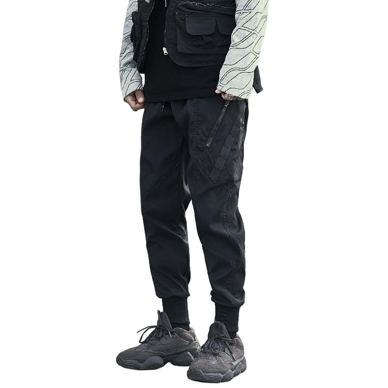 Techwear Oblique Zipper Pockets Cargo Pants