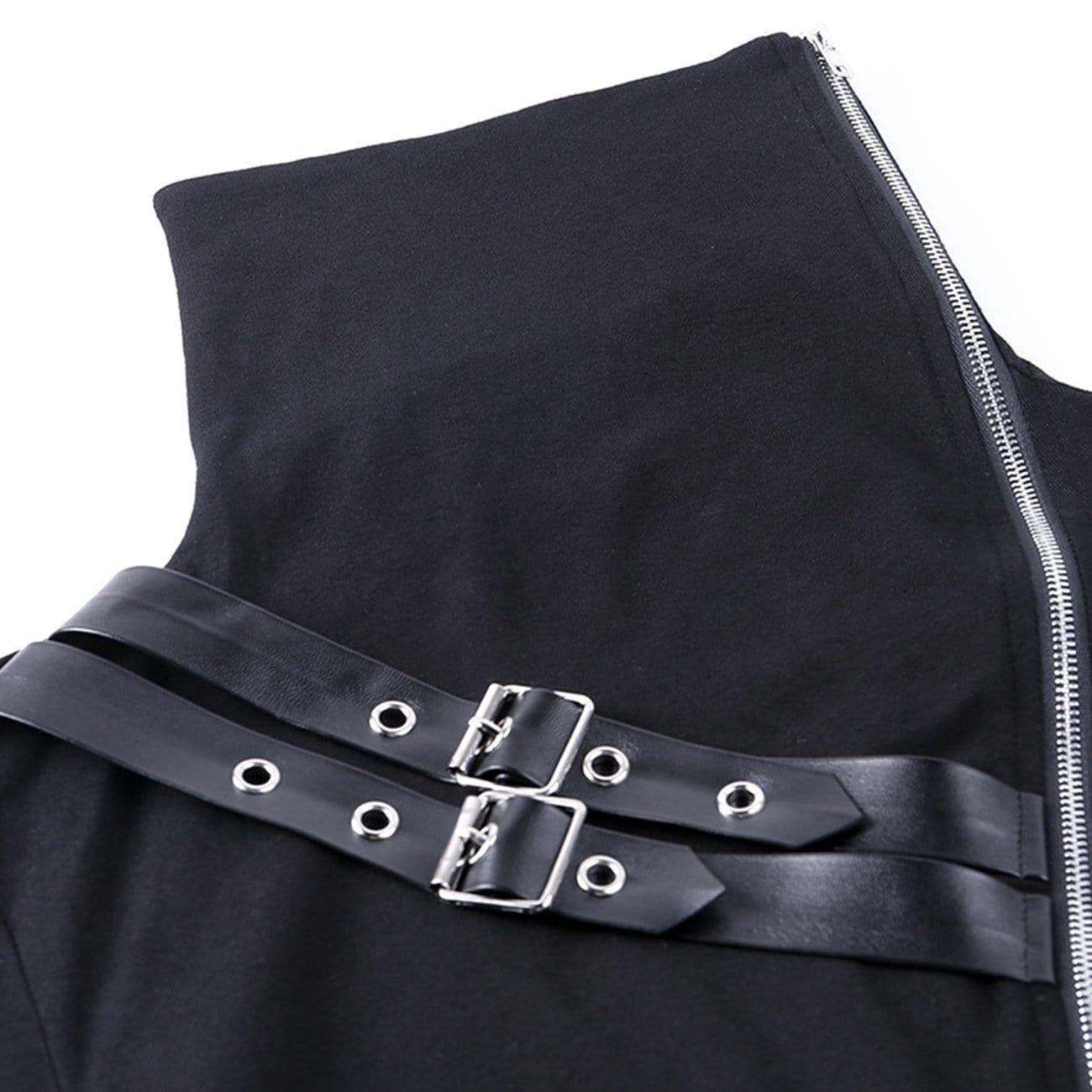Dark Punk Double Zipper Turtleneck Sweatshirt