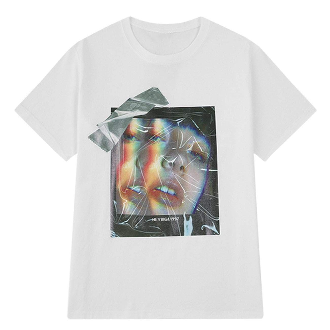 Refracting Face Print Tee