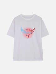 Angel Devil Wings Love Heart Print Tee