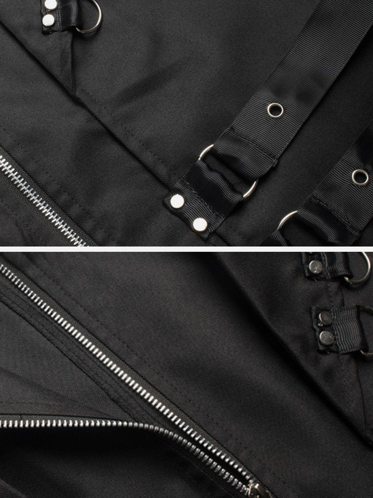 Punk Metal Ribbons Long Coat