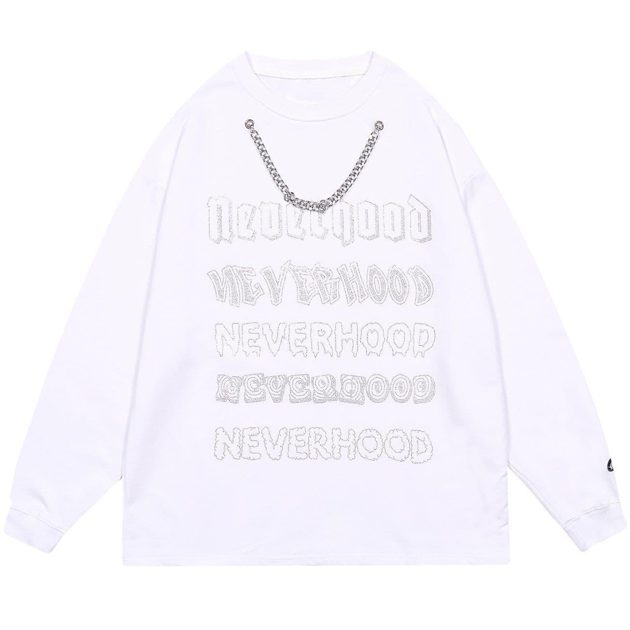 Necklace Letters Print Sweatshirt