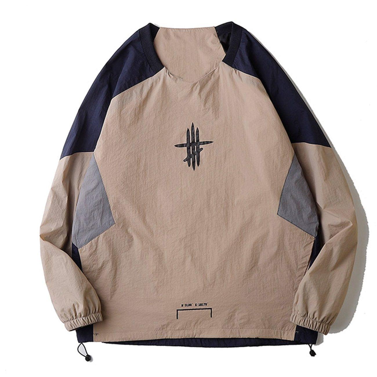 Function Patchwork Print Sweatshirt