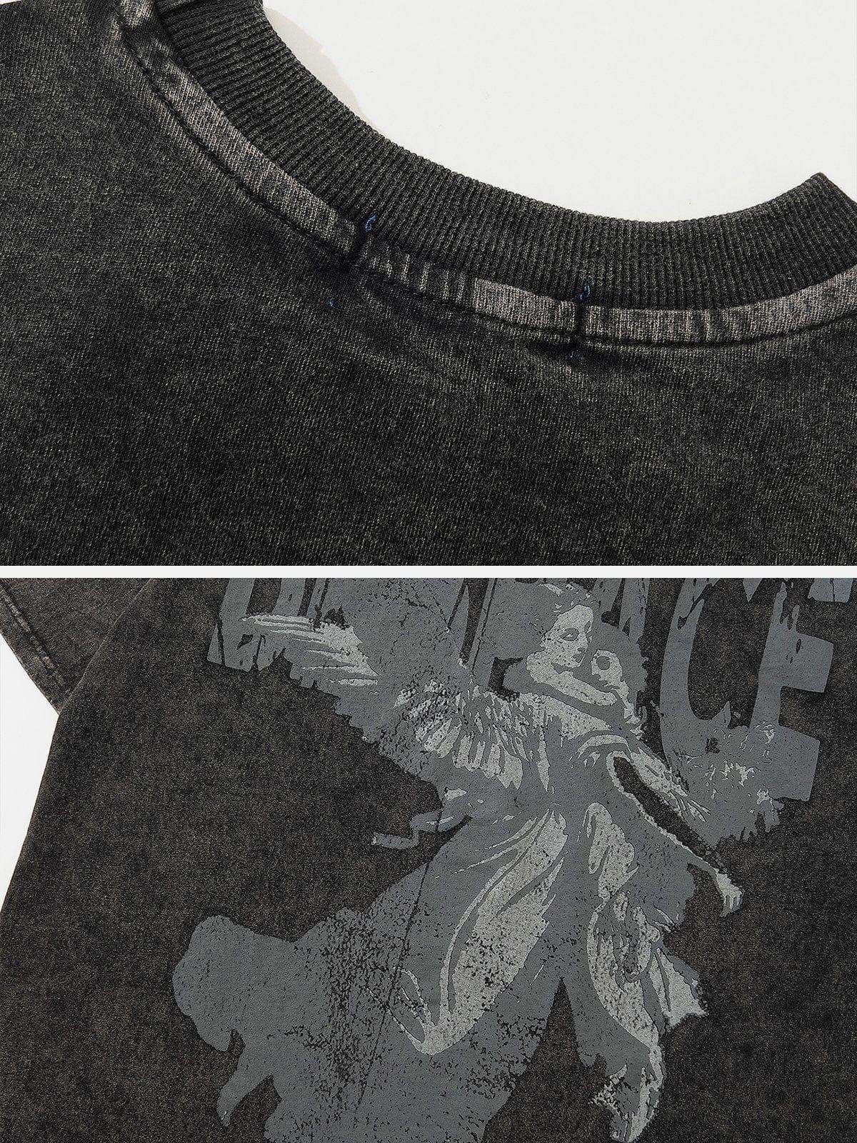 Washed Angel Letters Graphic Tee