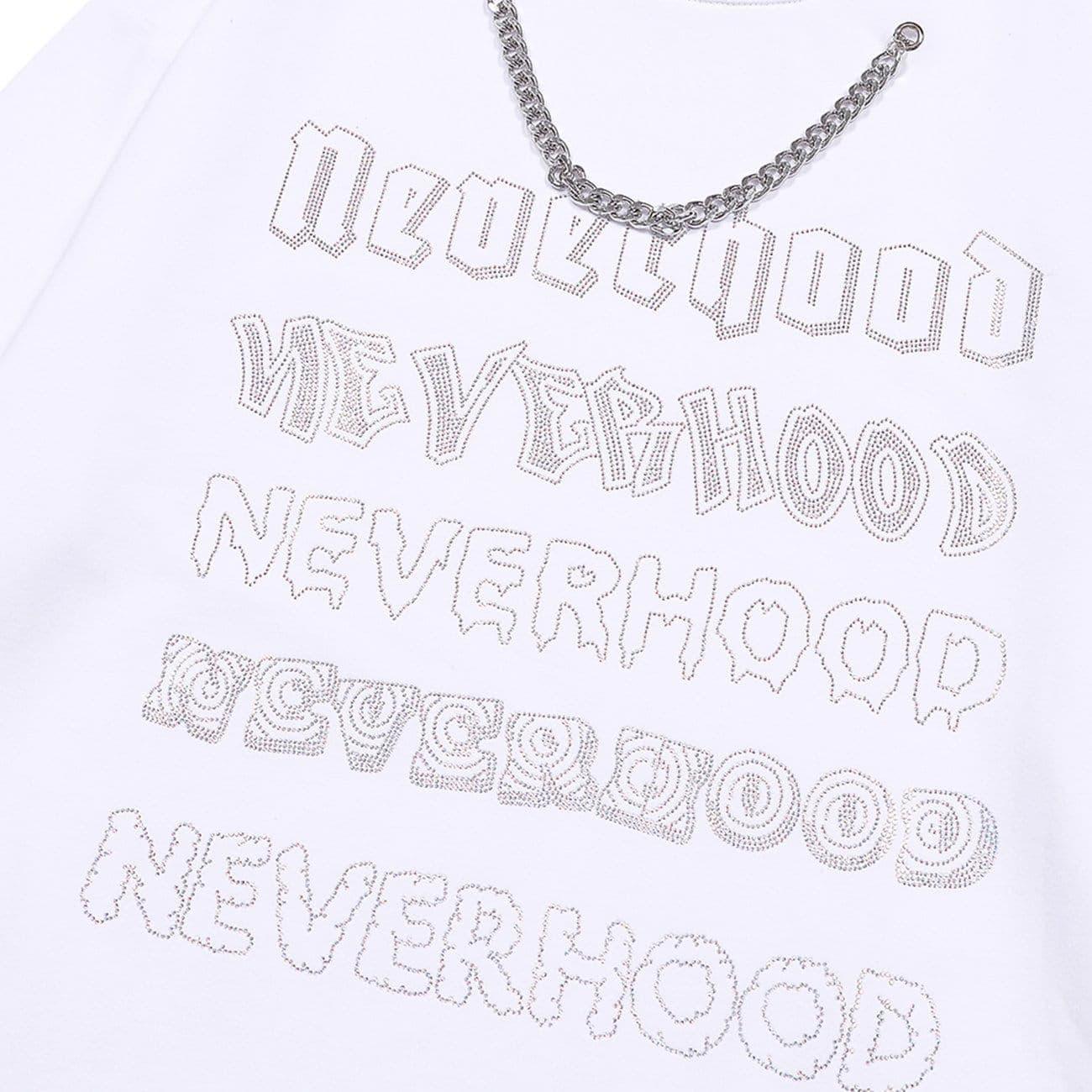Necklace Letters Print Sweatshirt