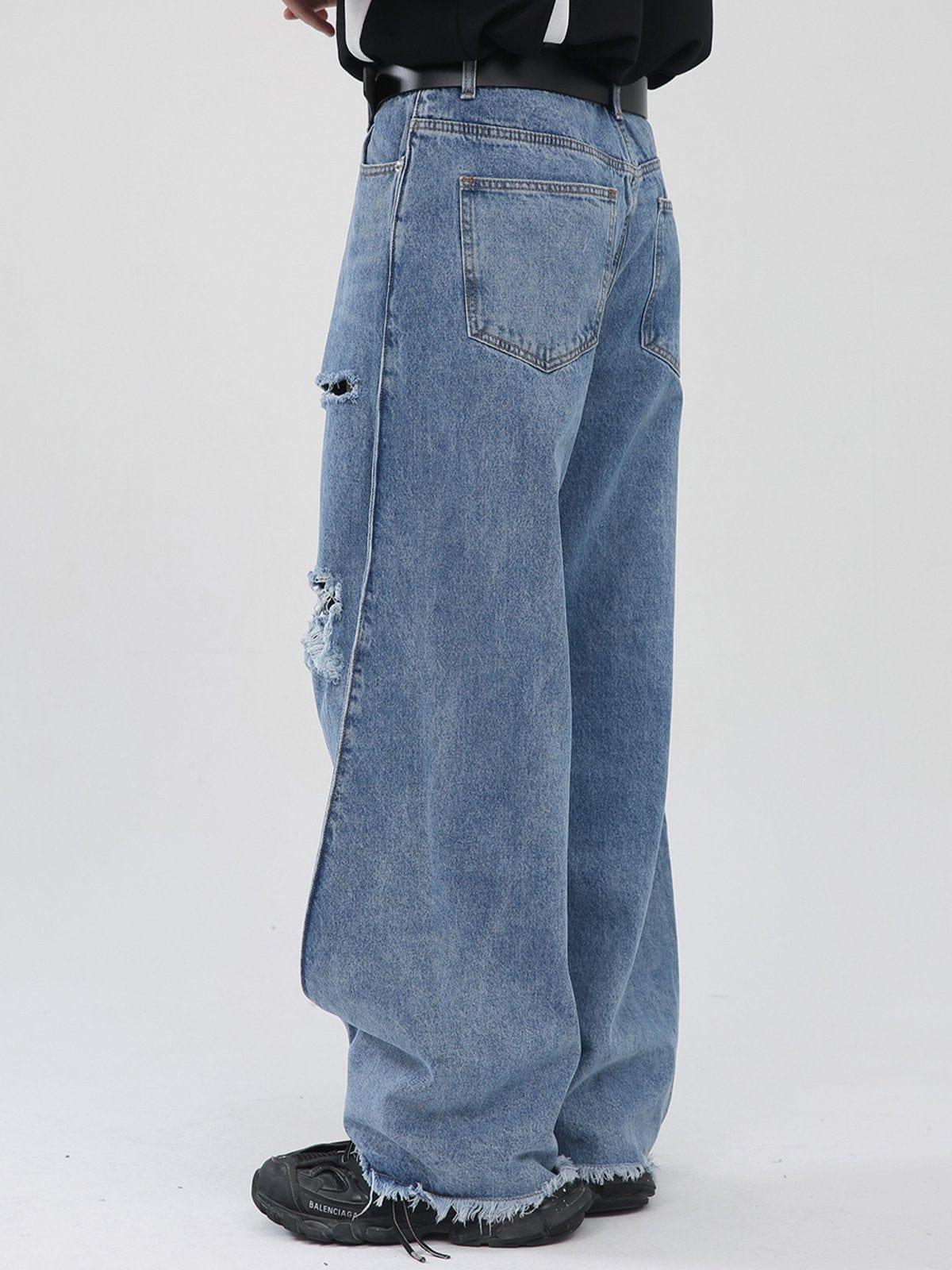 Gothic Alphabet Hole Jeans