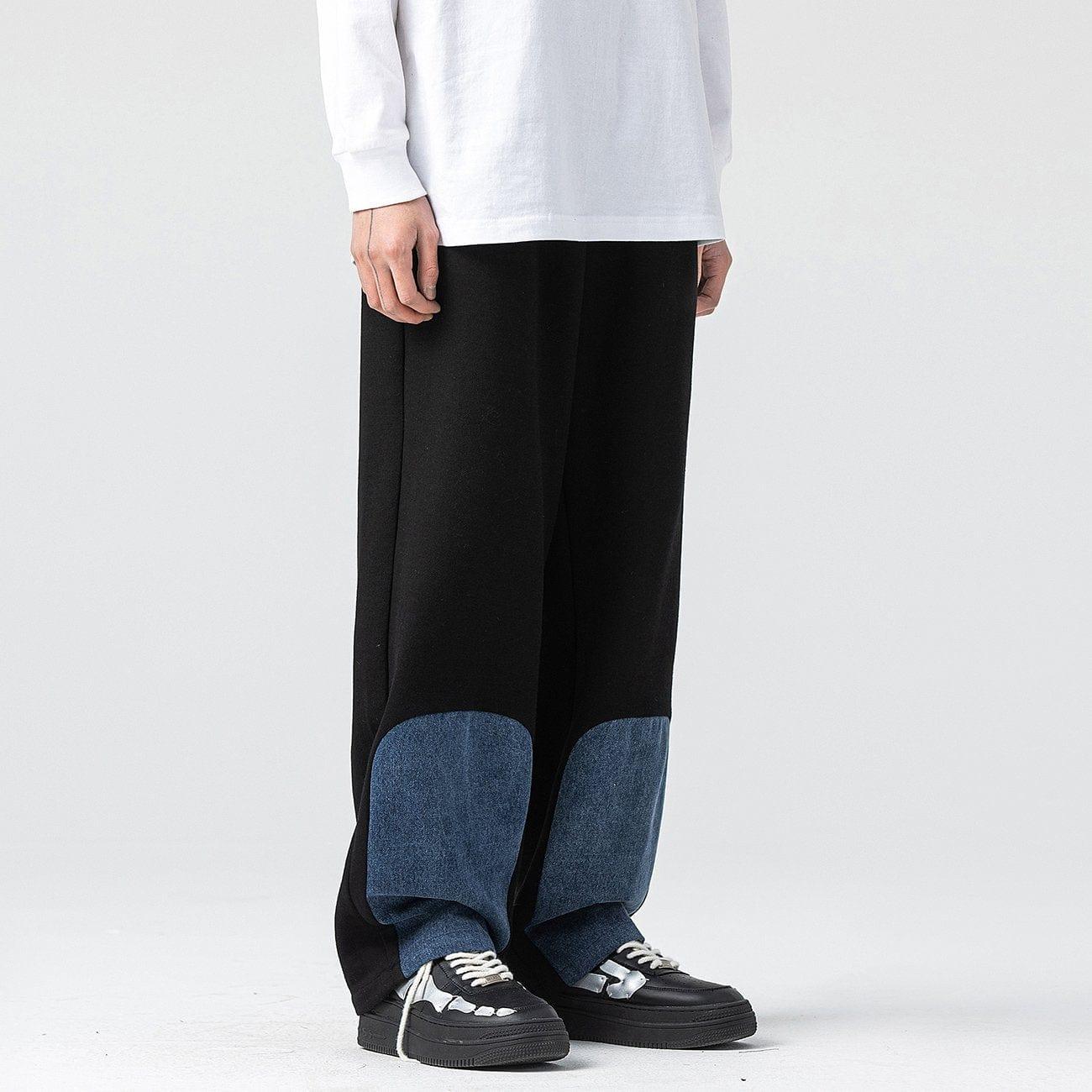 Denim Patchwork Pants