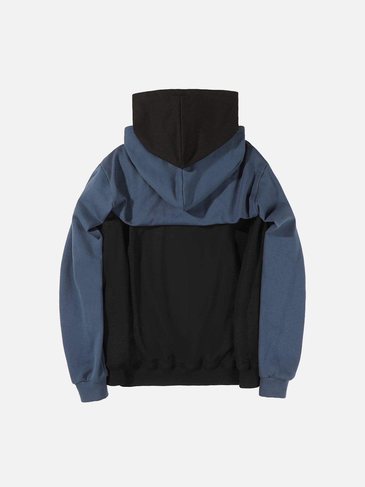 Patchwork Sleeve Fake Two Hoodie