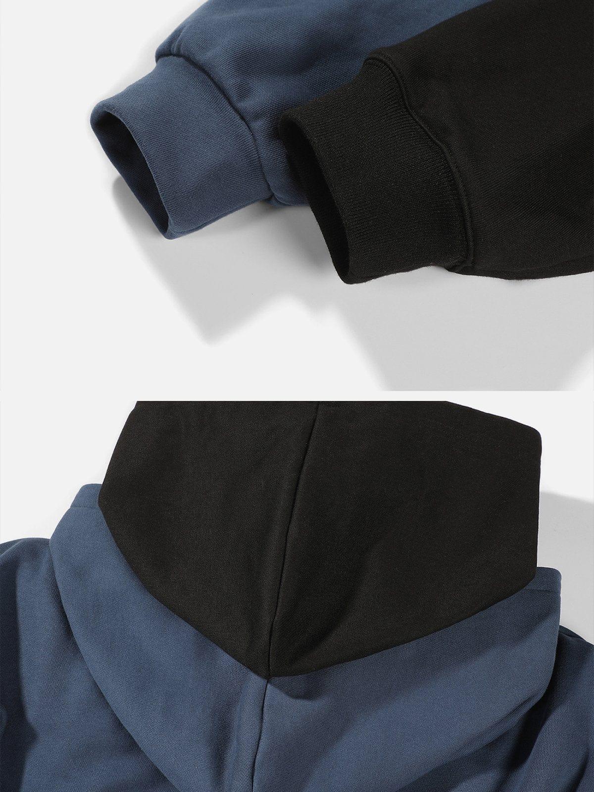 Patchwork Sleeve Fake Two Hoodie