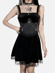 Cross Chain Corset Waist Vest