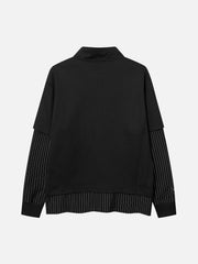 Stripe Fake Two Sweatshirt