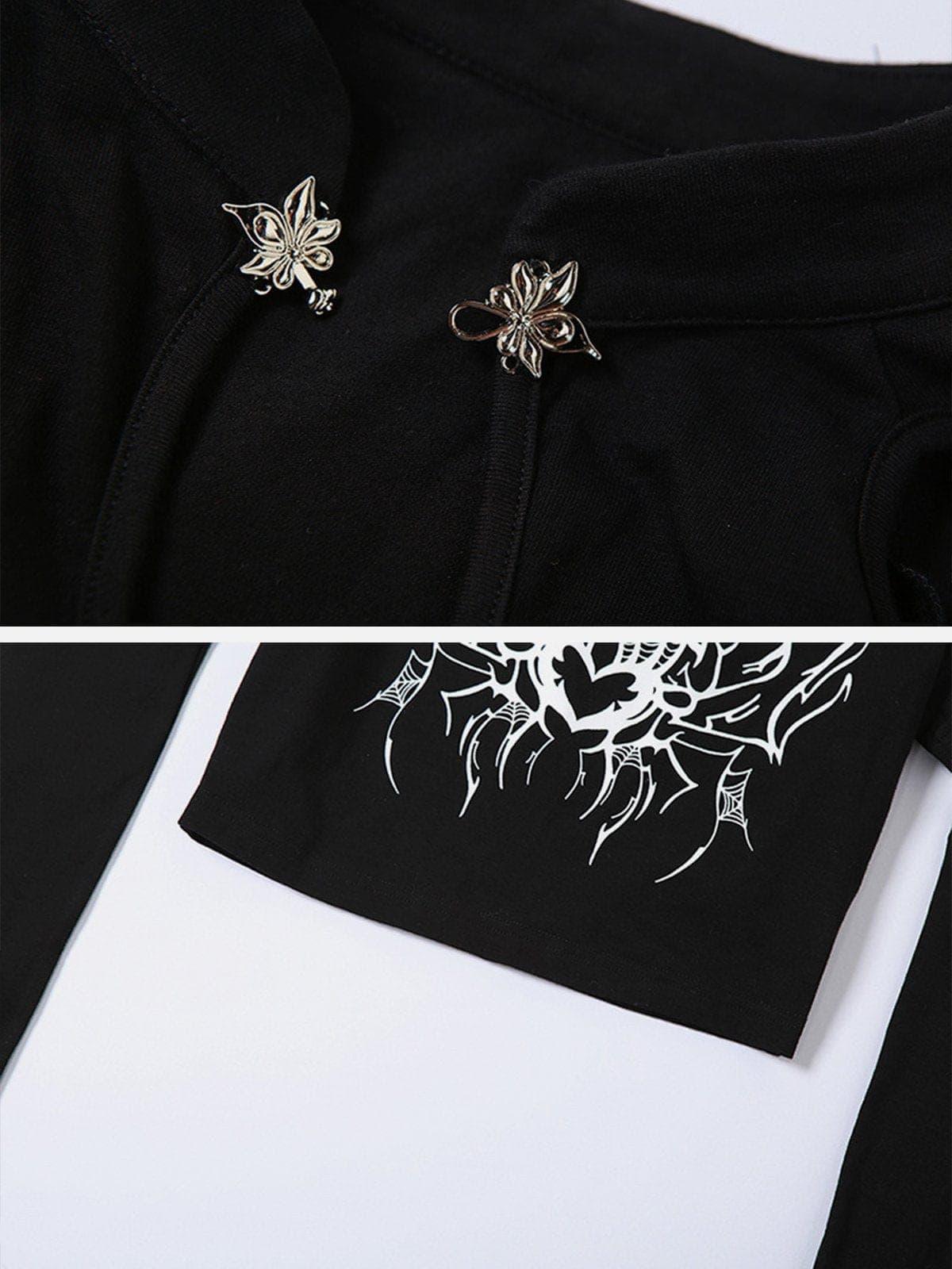 Spider Heart Hollow Long Sleeve T Shirts