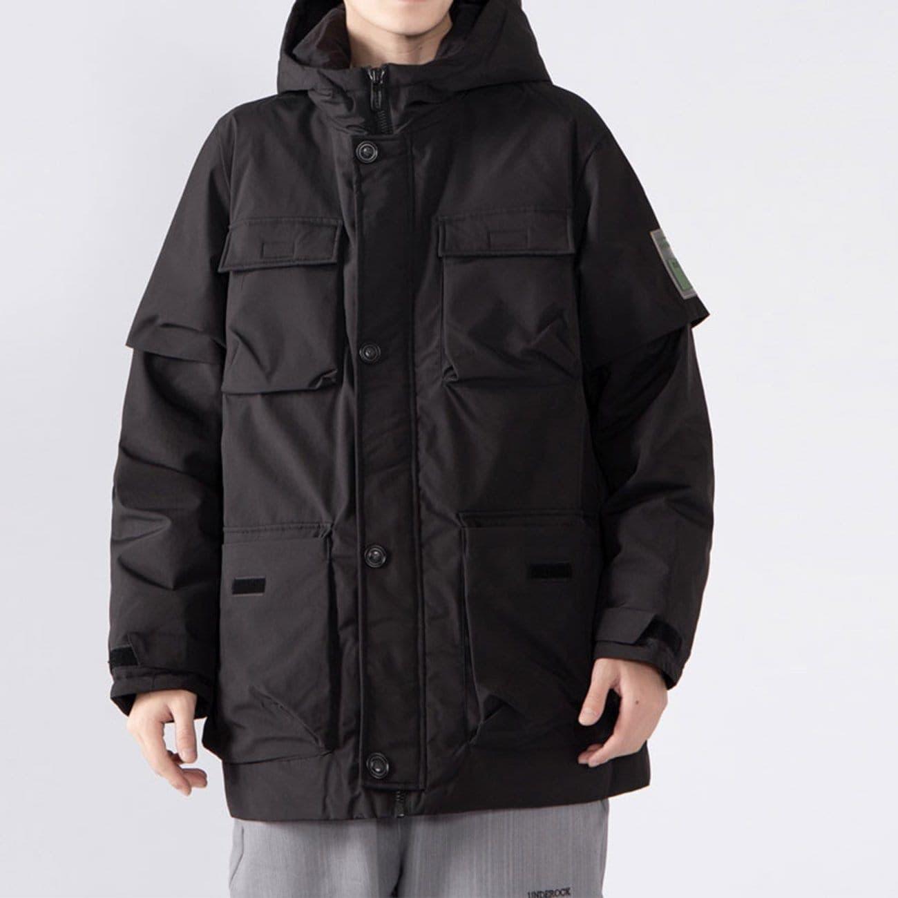 Multi Pockets Hooded Winter Down Coat