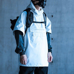 Functional Print Slit Waterproof Cloak Jacket