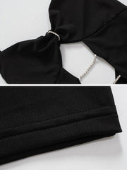 Solid Lace-Up Cutout Back Dress