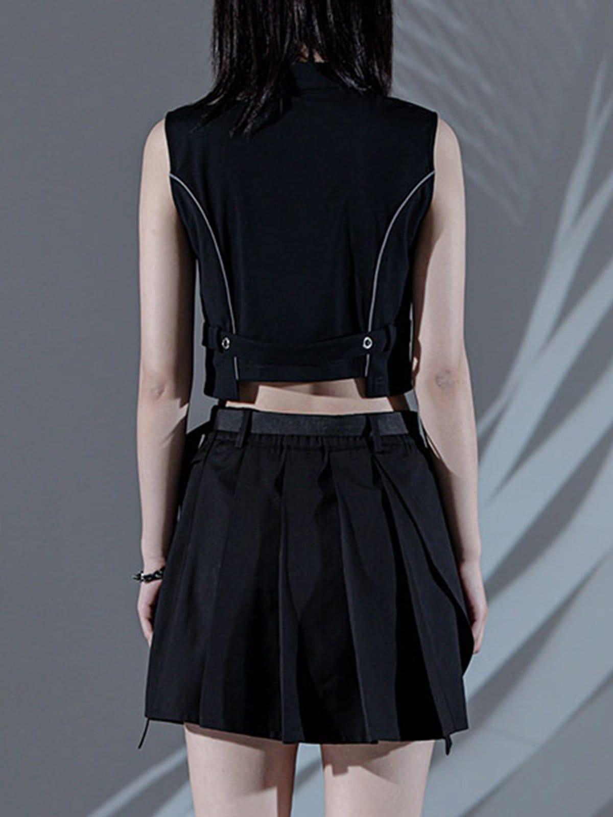 Reflective Strip Zip Up Vest