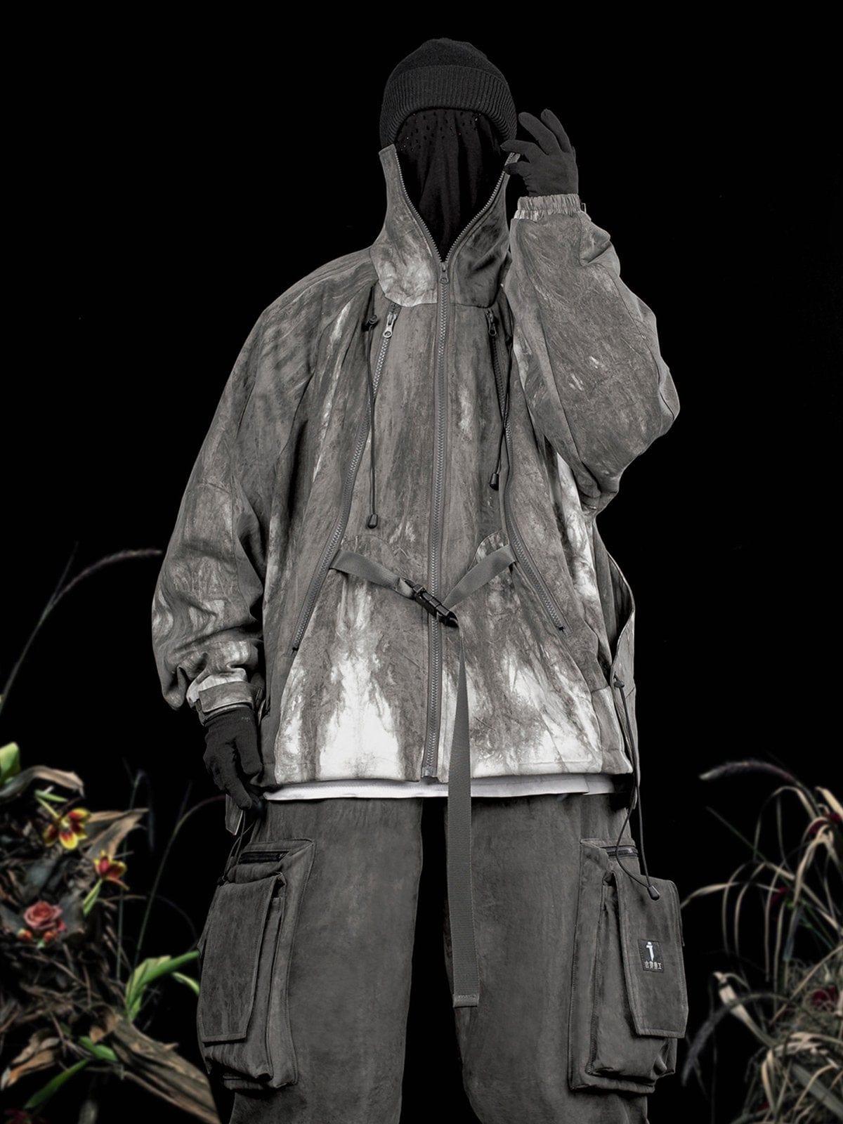 Zip Up Tie Dye Functional Jacket
